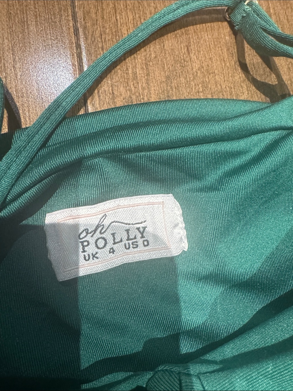 Oh Polly Emerald Green Ruched Asymmetric Bodycon Dress - Picture 3 of 4
